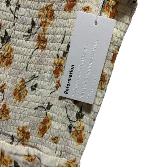 NWT Reformation Sable Midi Dress Floral Cream S - Picture 9 of 11